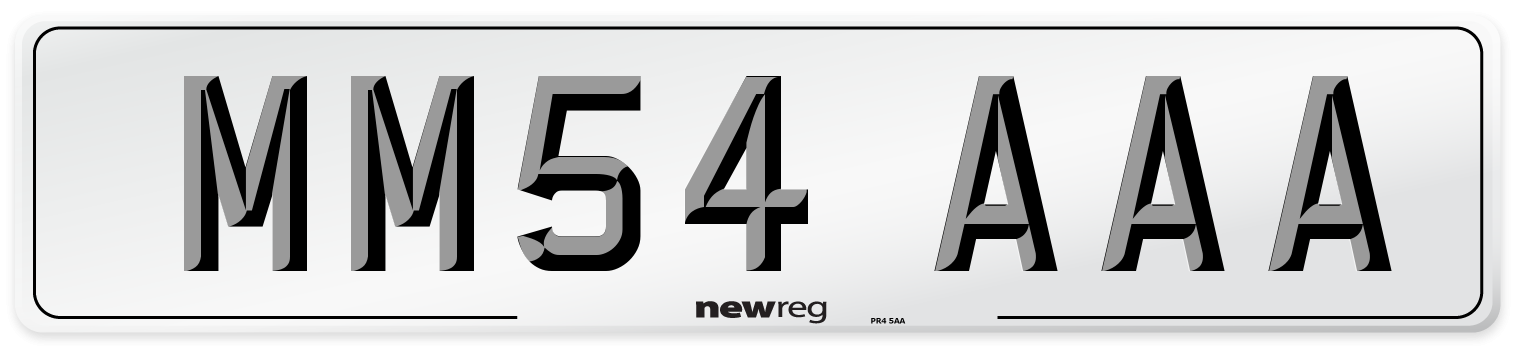 MM54 AAA Number Plate from New Reg